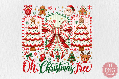 Oh Christmas Tree Festive Cookie PNG Sublimation Design