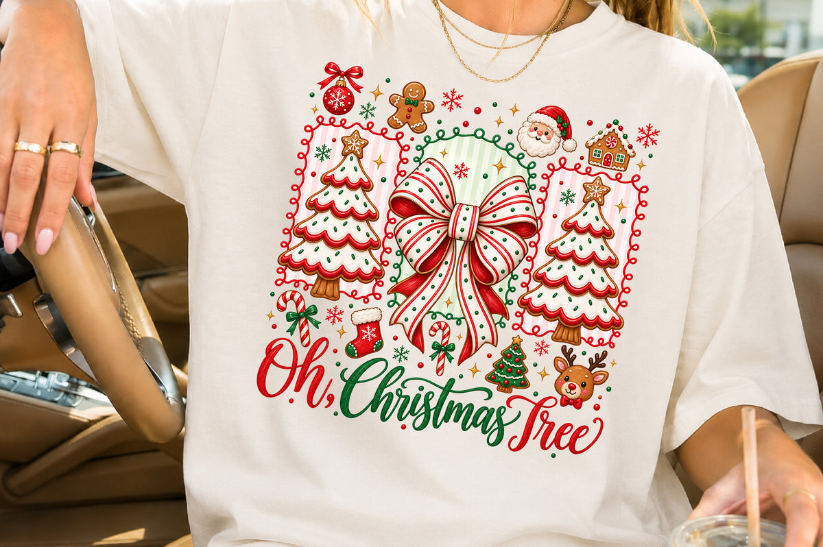Oh Christmas Tree Festive Cookie PNG Sublimation Design
