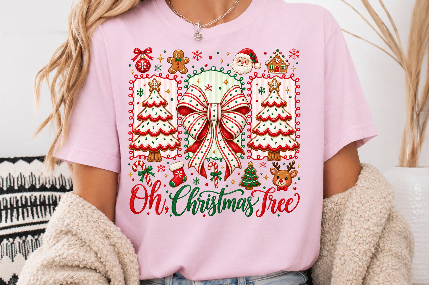 Oh Christmas Tree Festive Cookie PNG Sublimation Design