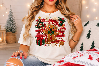 Oh Snap Gingerbread Man PNG Cute Knitted Christmas Holiday Sublimation
