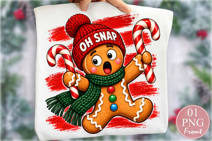 Oh Snap Gingerbread Man Christmas PNG