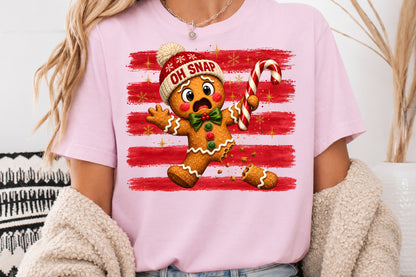 Oh Snap Gingerbread Man PNG Funny Christmas Candy Cane Sublimation