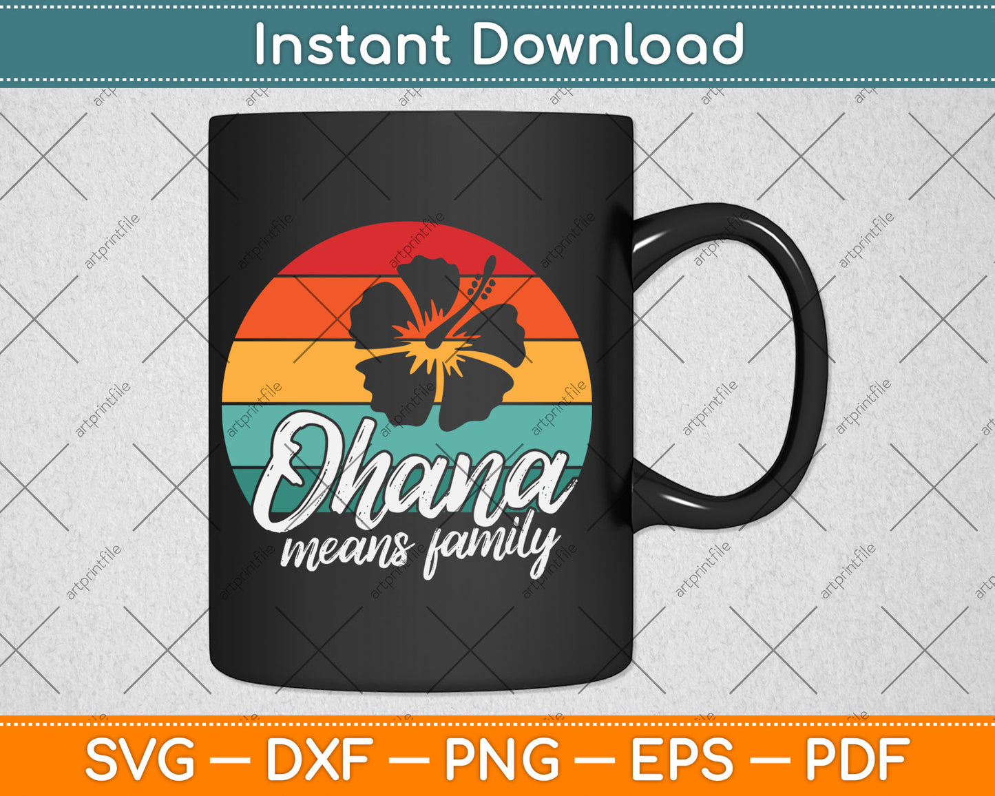 Ohana Means Family Hawaii Tropical Summer Beach Tops Vacation Svg Digital Cutting File