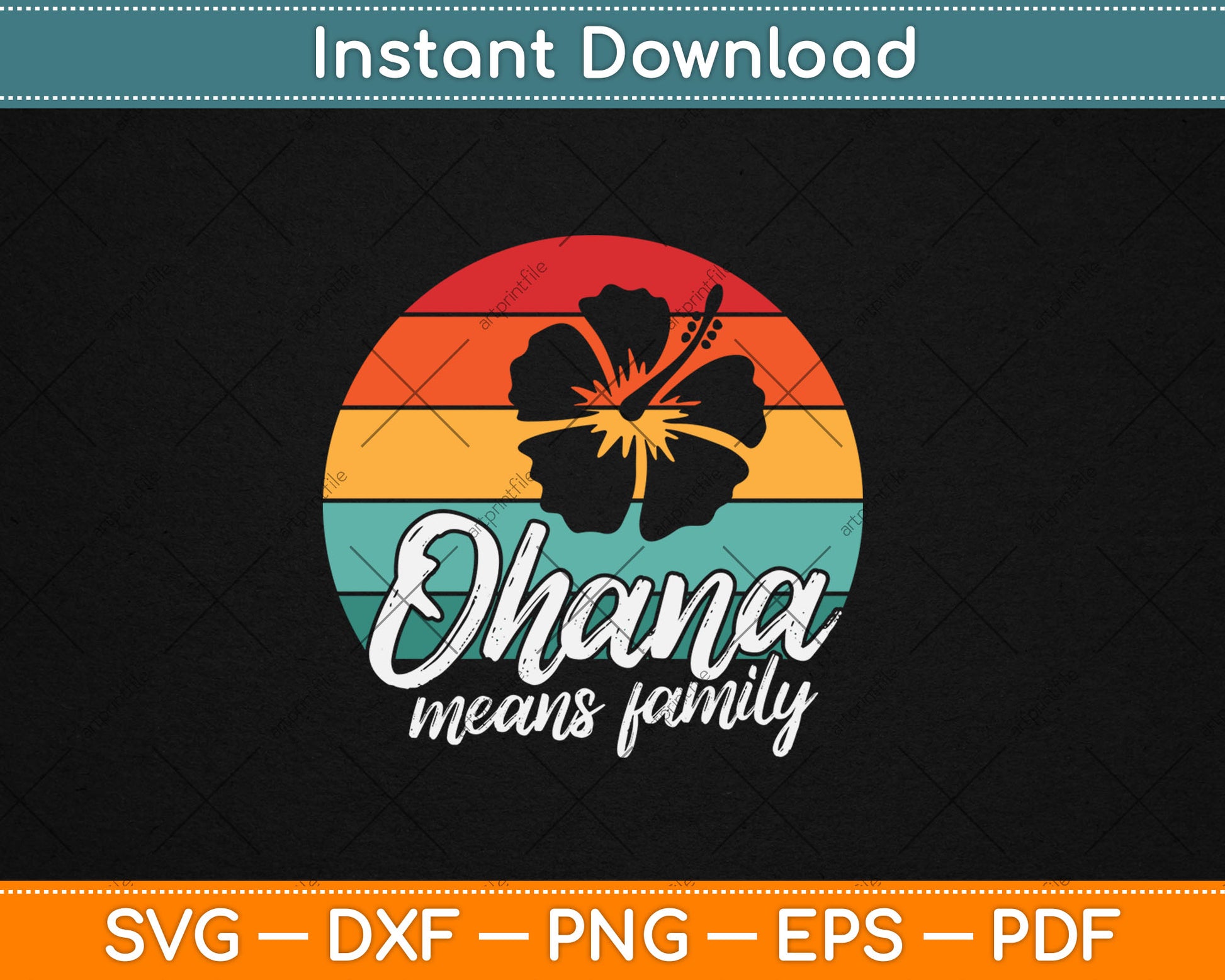 Ohana Means Family Hawaii Tropical Summer Beach Tops Vacation Svg Digital Cutting File