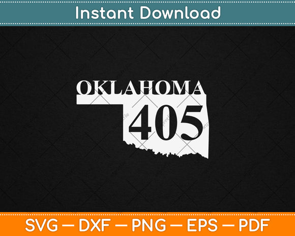 Oklahoma Map 405 Area Code Vintage Svg Digital Cutting File
