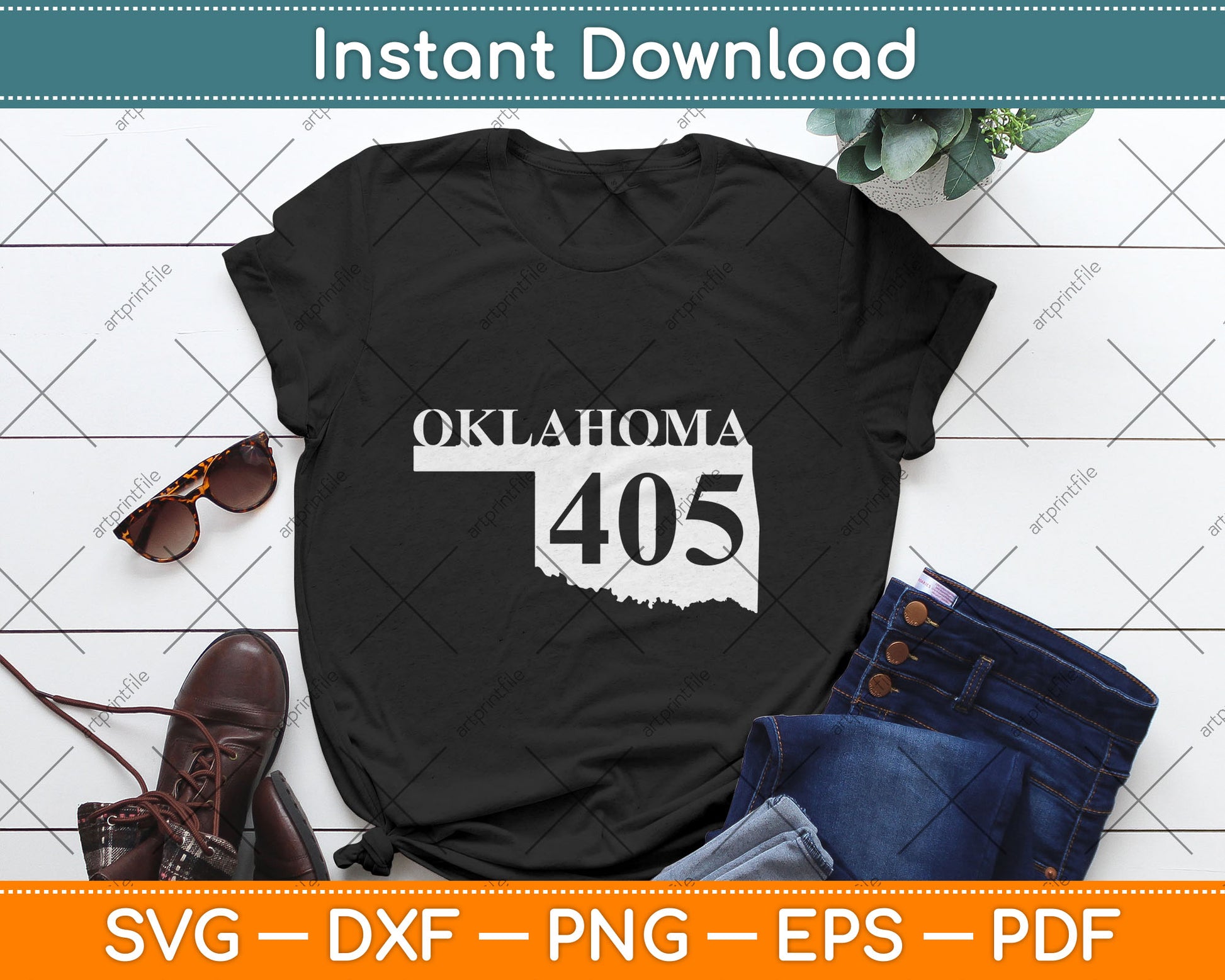 Oklahoma Map 405 Area Code Vintage Svg Digital Cutting File