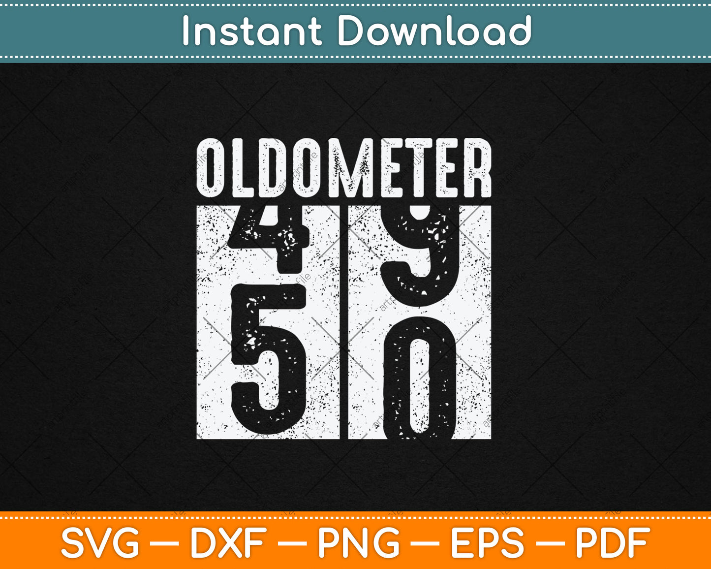 Oldometer 50 Gift Men Women 50th Birthday Svg Digital Cutting File
