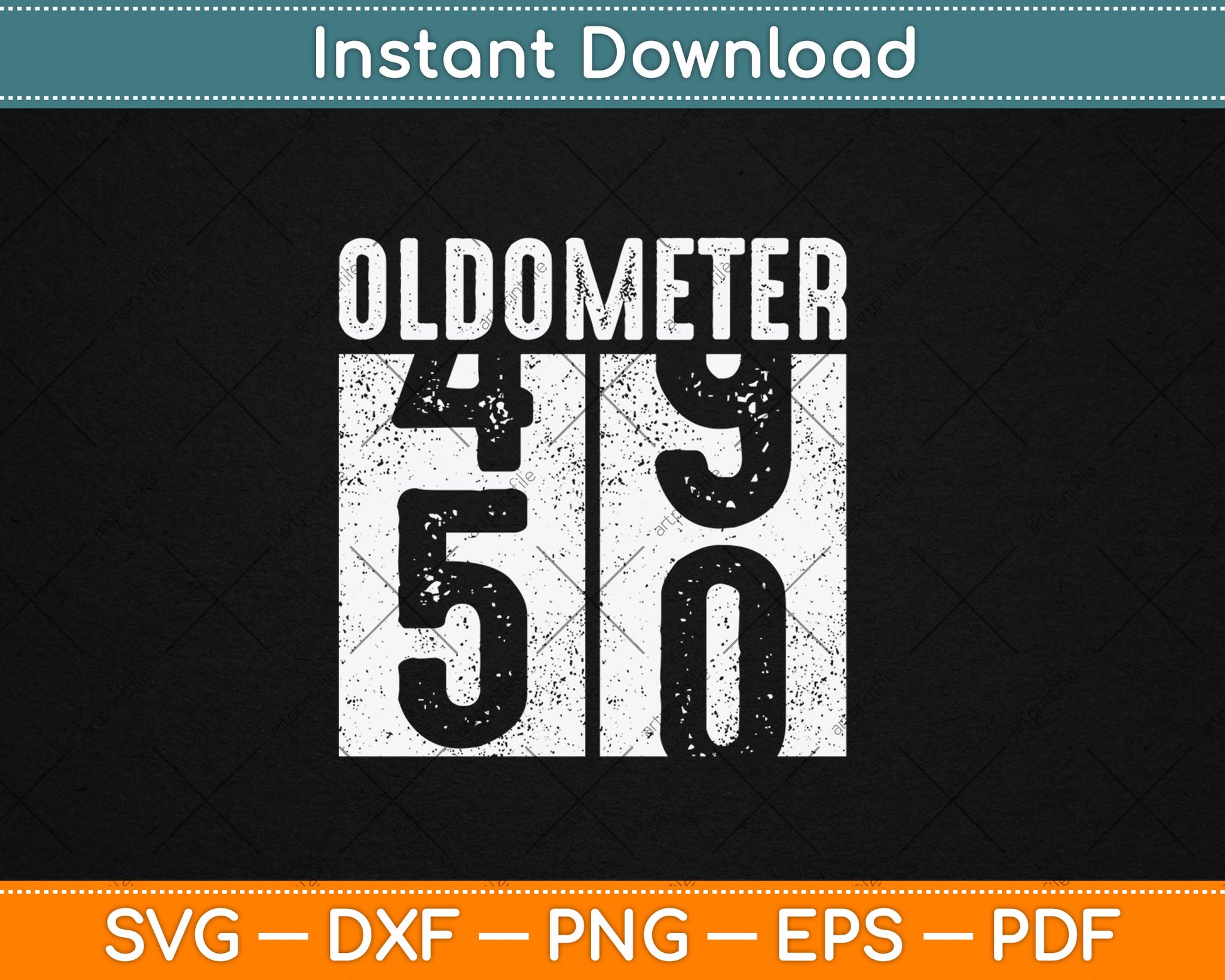 Oldometer 50 Gift Men Women 50th Birthday Svg Digital Cutting File