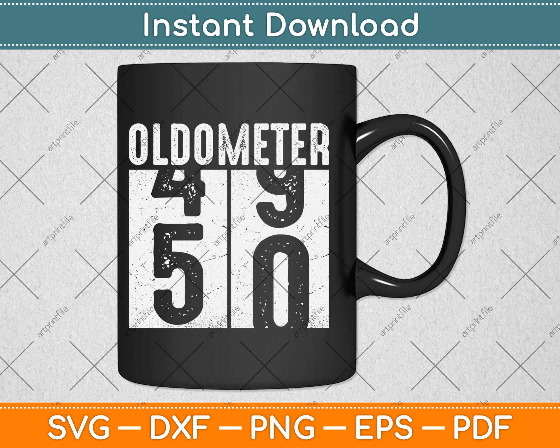 Oldometer 50 Gift Men Women 50th Birthday Svg Digital Cutting File