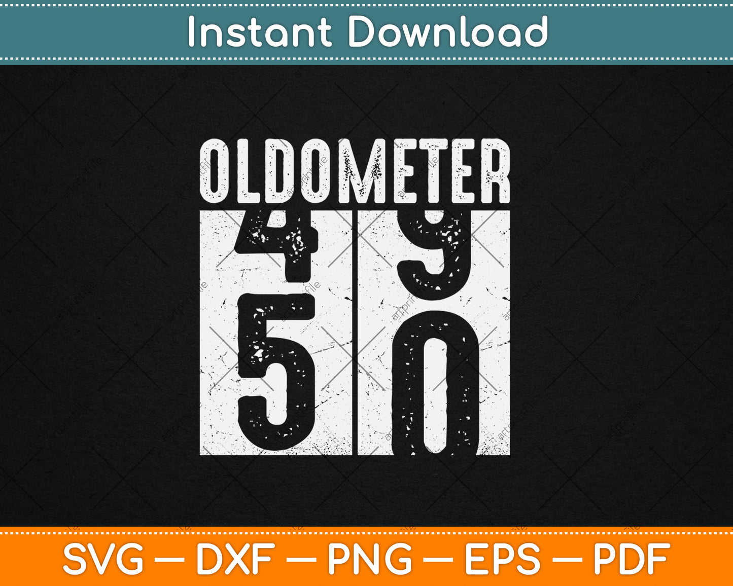 Oldometer 50 Gift Men Women 50th Birthday Svg Digital Cutting File
