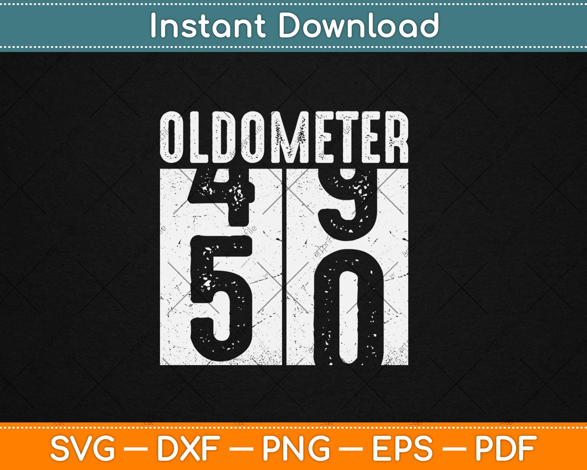 Oldometer 50 Gift Men Women 50th Birthday Svg Digital Cutting File