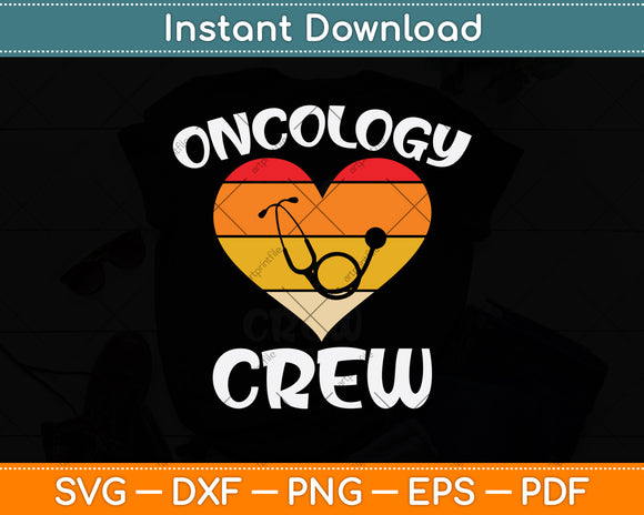 Oncology Crew Stethoscope Love Svg Png Dxf Digital Cutting File