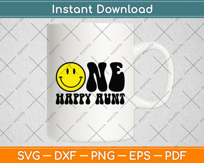 One Happy Aunt Dude 1st Birthday One Cool Aunt Svg Digital Cutting File
