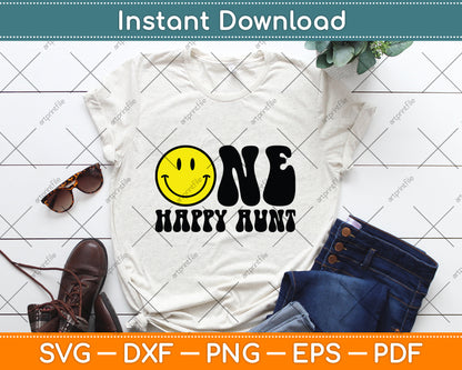 One Happy Aunt Dude 1st Birthday One Cool Aunt Svg Digital Cutting File