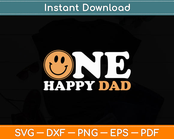 One Happy Dad 1st Birthday One Cool Dad Family Matching Svg Digital Cutting File