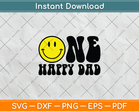 One Happy Dad Dude 1st Birthday One Cool Dad Svg Digital Cutting File