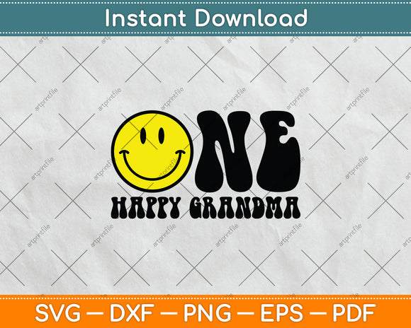 One Happy Grandma 1st Birthday One Cool Grandma Svg Digital Cutting File