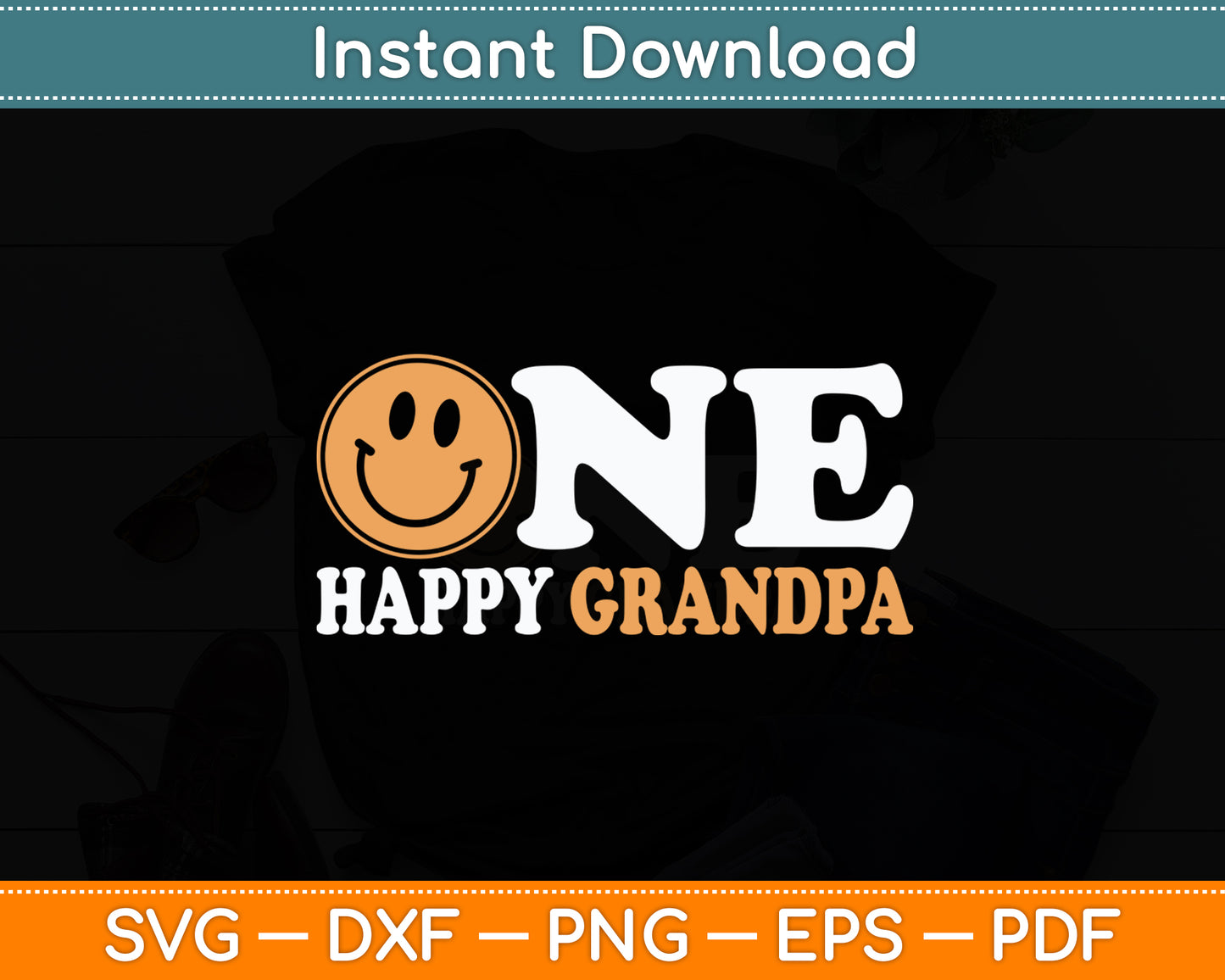 One Happy Grandpa 1st Birthday One Cool Grandpa Svg Digital Cutting File