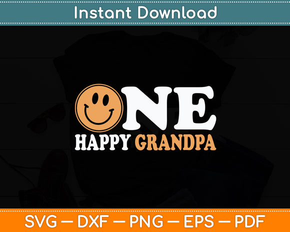 One Happy Grandpa 1st Birthday One Cool Grandpa Svg Digital Cutting File