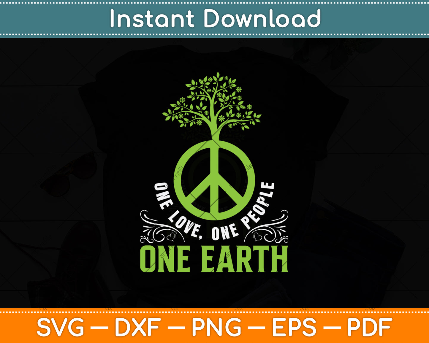One Love One People One Earth Svg Png Dxf Digital Cutting File
