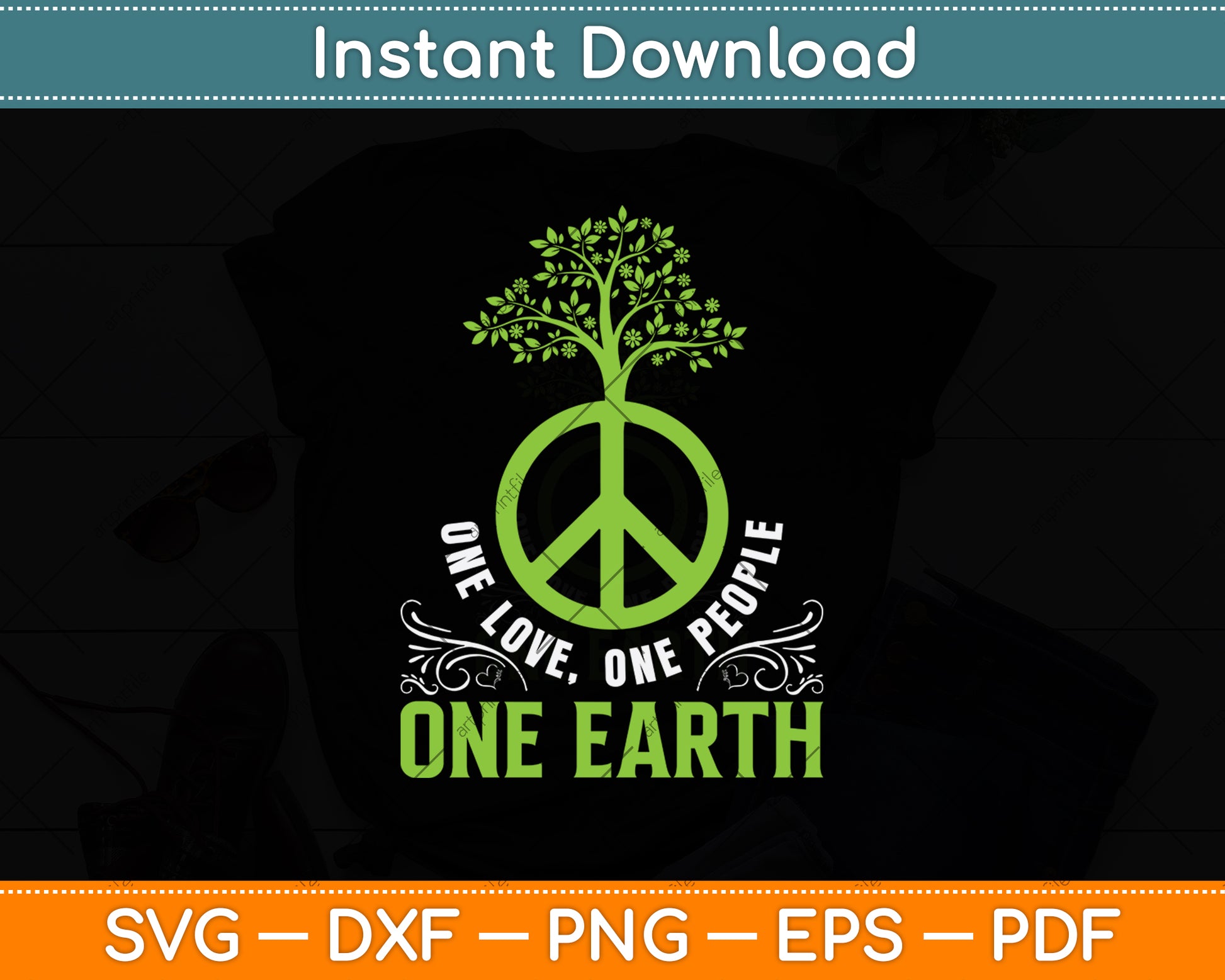 One Love One People One Earth Svg Png Dxf Digital Cutting File
