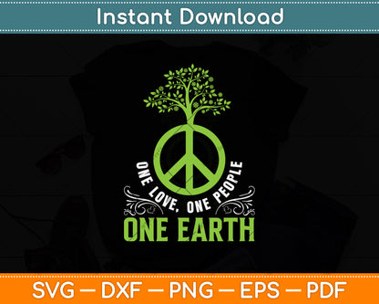 One Love One People One Earth Svg Png Dxf Digital Cutting File