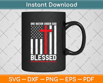 One Nation Under God Blessed Is The Nation God Is The Lord Svg Digital Cutting File