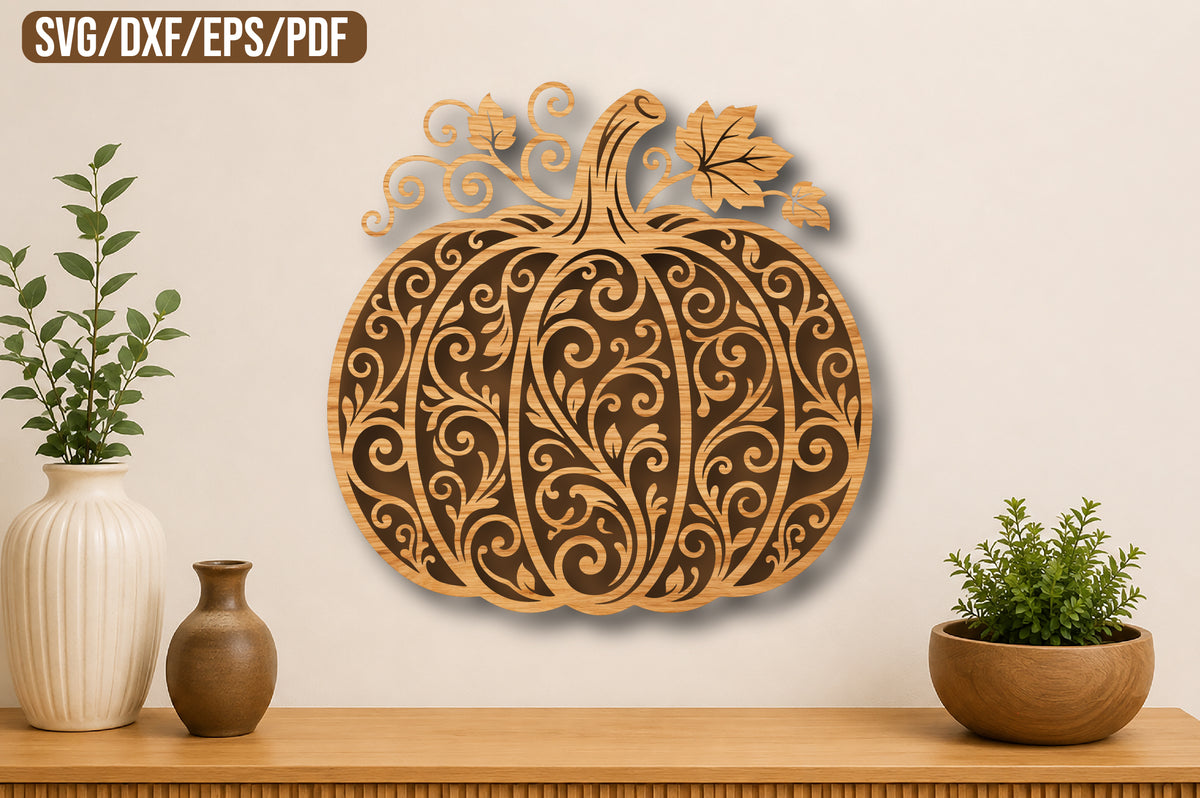 Ornate Scrollwork Pumpkin SVG