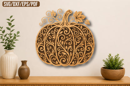 Ornate Scrollwork Pumpkin SVG
