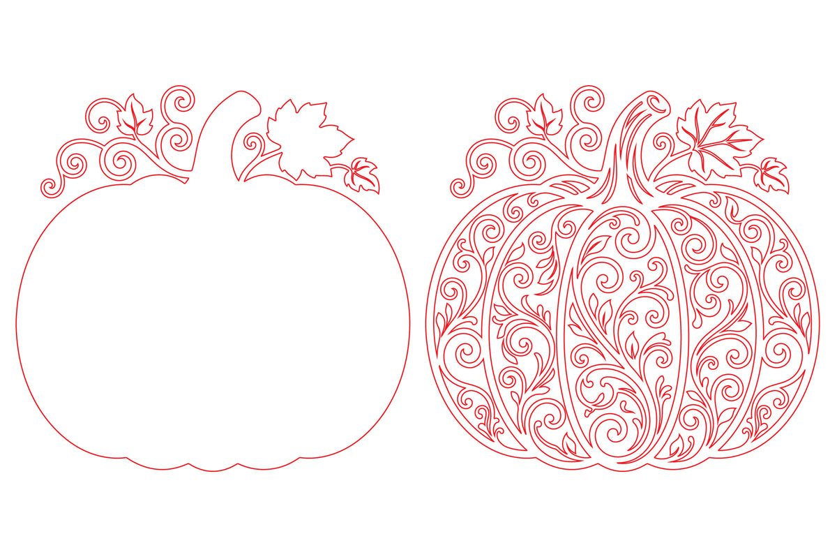 Ornate Scrollwork Pumpkin SVG