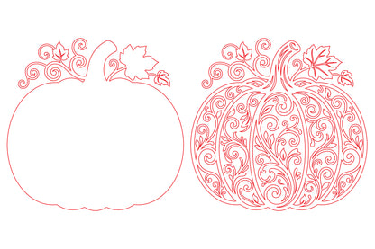 Ornate Scrollwork Pumpkin SVG