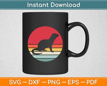 Otter Cool Otter Animal Lover Retro Vintage Svg Png Dxf Digital Cutting File