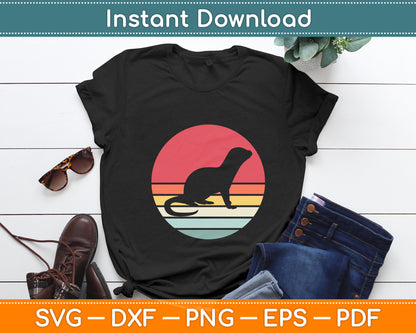 Otter Cool Otter Animal Lover Retro Vintage Svg Png Dxf Digital Cutting File