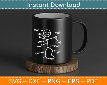 Funny chronic pain saying SVG for invisible illness awareness, spoonie lifestyle, and supportive digital download artwork