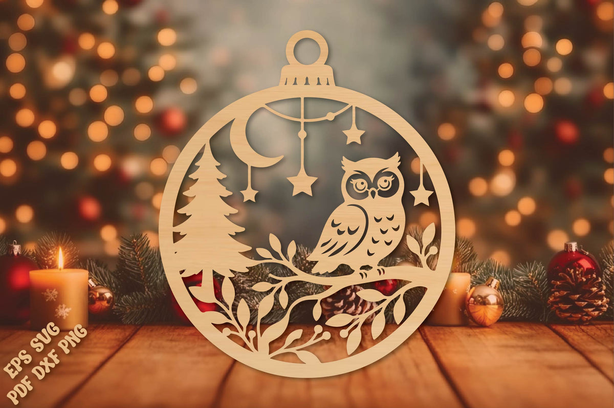 Owl Christmas Ornament SVG