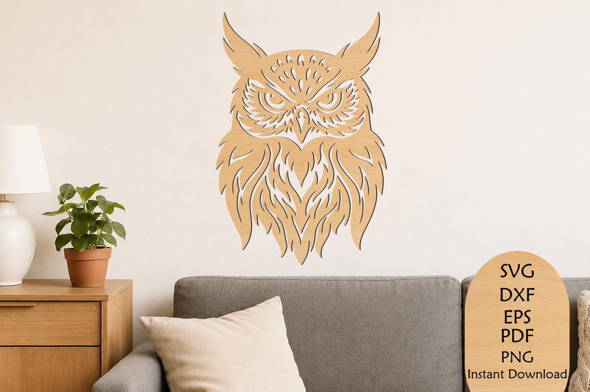 Owl Wall Art Laser Cut SVG File