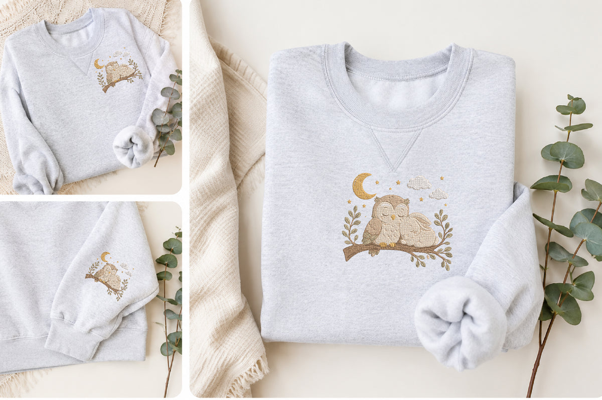 Owl Couple Embroidery Design