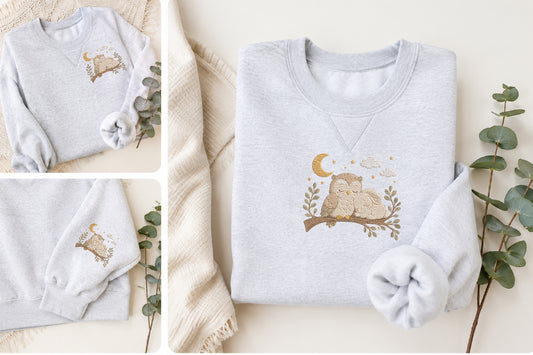 Owl Couple Embroidery Design