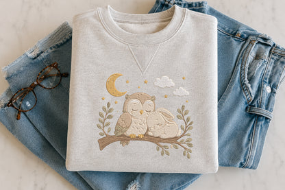 Owl Couple Embroidery Design