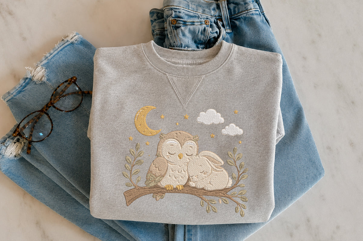 Owl Couple Embroidery Design