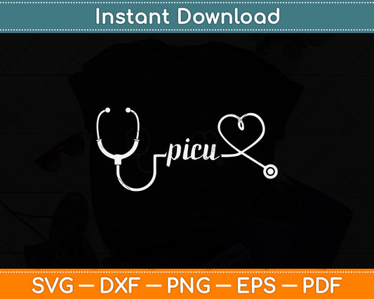PICU Stethoscope Pediatric Svg Png Dxf Digital Cutting File