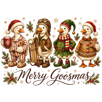 Merry Goosmas Christmas Goose PNG