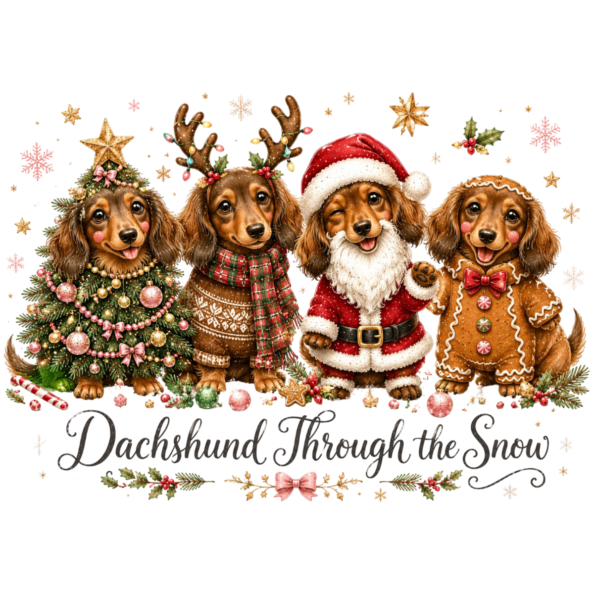 Dachshund Christmas PNG