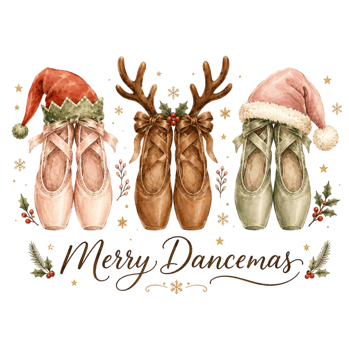 Merry Dancemas Christmas Ballet Shoes PNG
