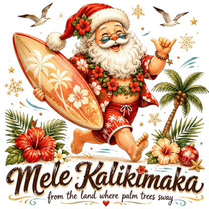 Mele Kalikimaka Hawaii Christmas PNG