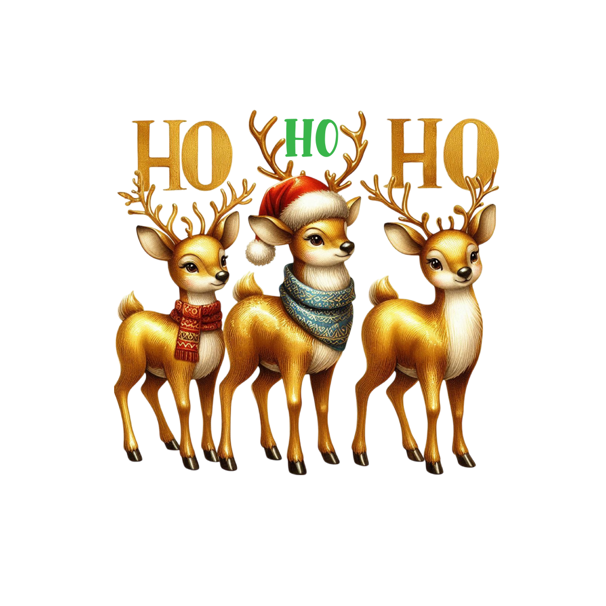 Christmas Reindeer PNG Clipart Ho Ho Ho Watercolor Deer Holiday Design