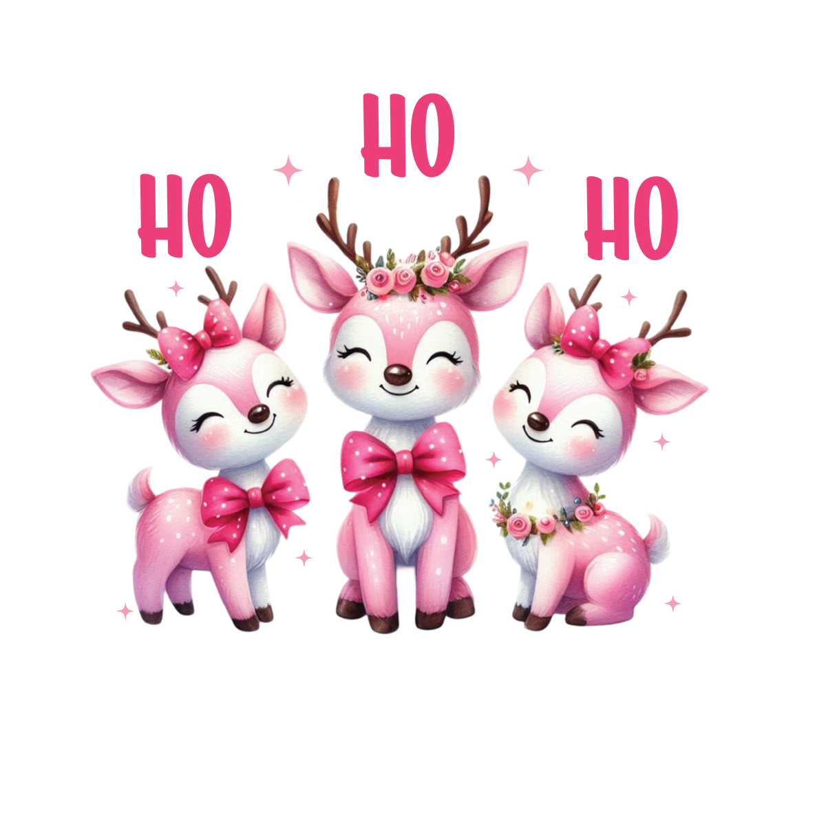 Cute Pink Christmas Reindeer PNG Clipart Ho Ho Ho Holiday Deer