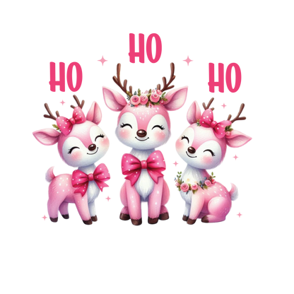 Cute Pink Christmas Reindeer PNG Clipart Ho Ho Ho Holiday Deer