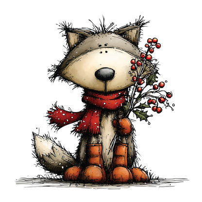 Hand Drawn Christmas Animals Clipart PNG Watercolor Woodland Animals