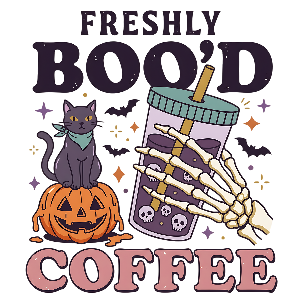 Freshly Boo’d Halloween Coffee PNG
